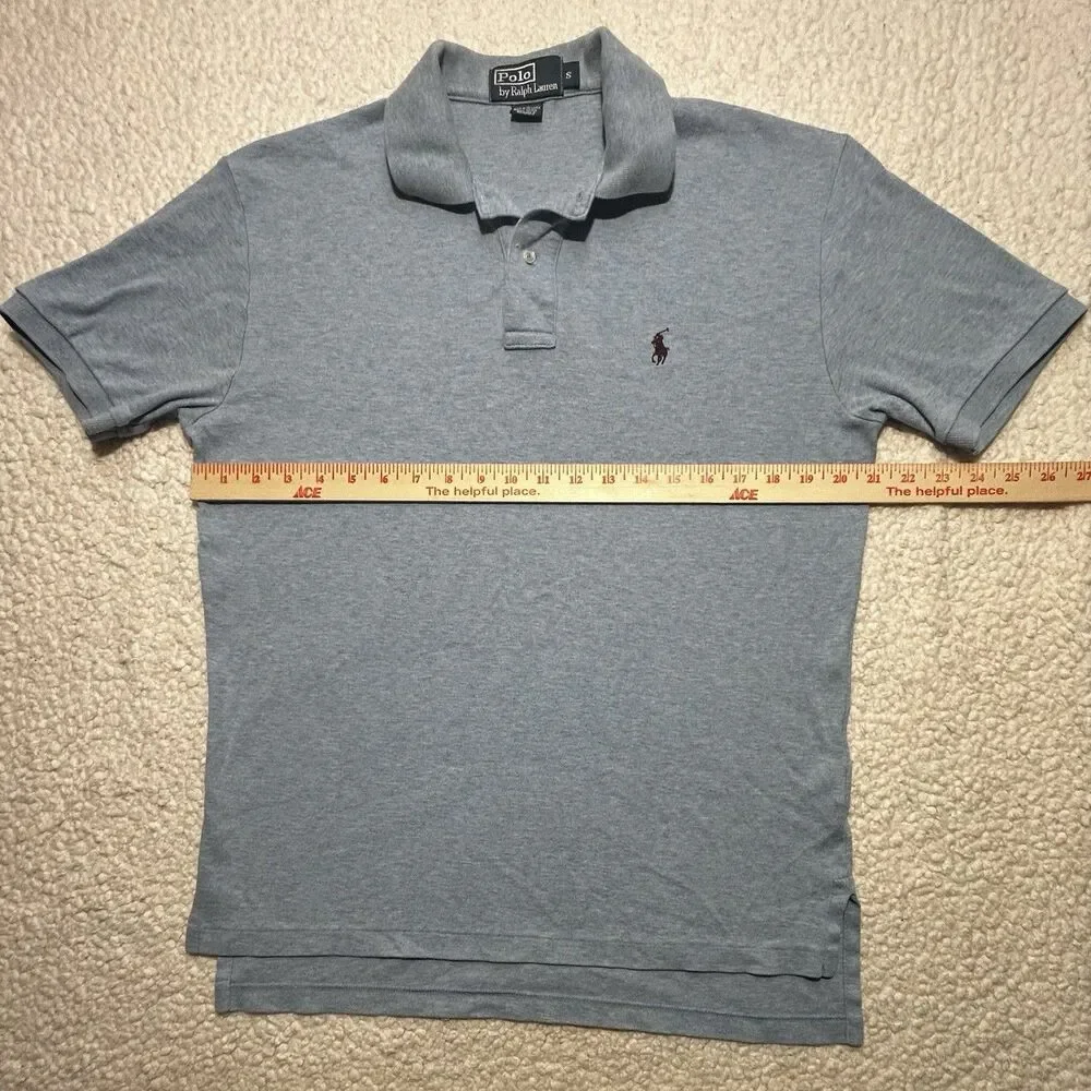 Polo Ralph Lauren Men Shirt Size S Light Blue Heather Cotton Short Sleeve Polo